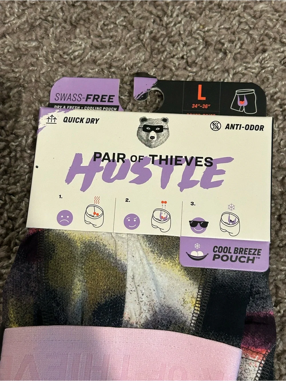 NWT Pair Of Thieves Hustle Boxer Briefs Tie Dye 2 Pack , Large